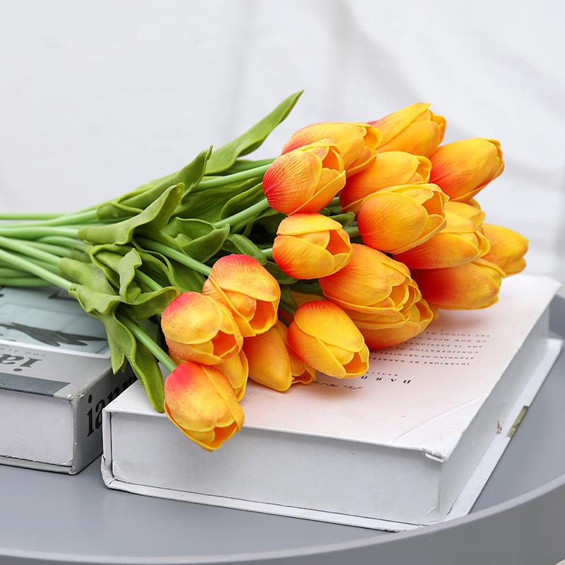 10PCS Mini Tulip Simulation Flower Wedding Home Fake Flower Photography Props Decorative Accessories Hand Bouquet
