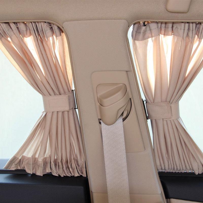 Luxuriöses beiges VIP-Auto Van SUV Fenster Vorhang-Set für verbesserten UV-Schutz