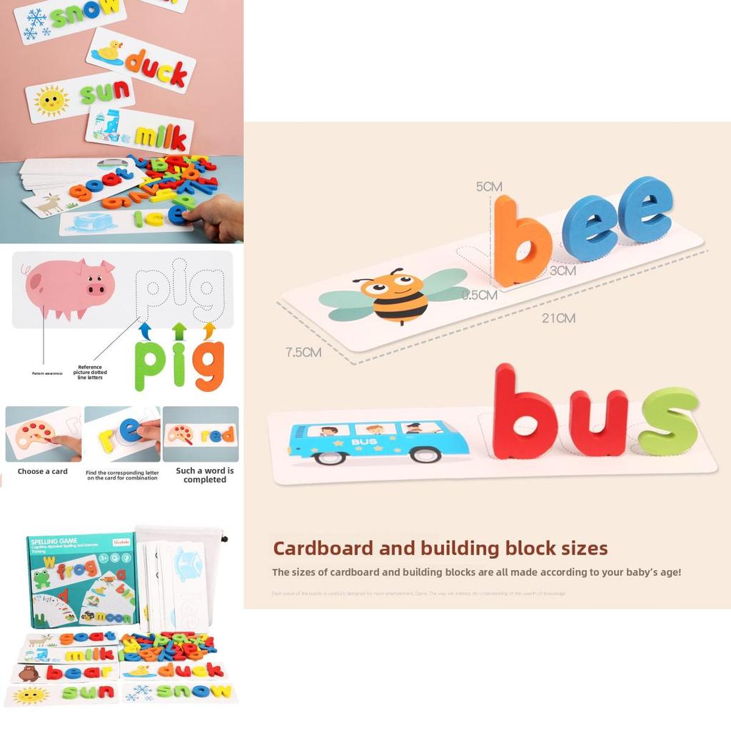 Wooden Alphabet Puzzle For Kids Educational Toy With Word Building For Preschool Learning