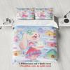 Softville Cozy Town 3PCS Bedding Sets Lop Rab Holding a Bunny Winter Pinted Duvet Cover No Filling Cartoon Style Queen King Size