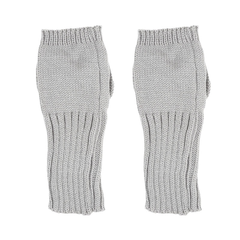 Women Short Bow Cable Knitted Warm Fingerless Gloves Outdoor Stretchy Arm Warmers Office Typing Wrist Gloves