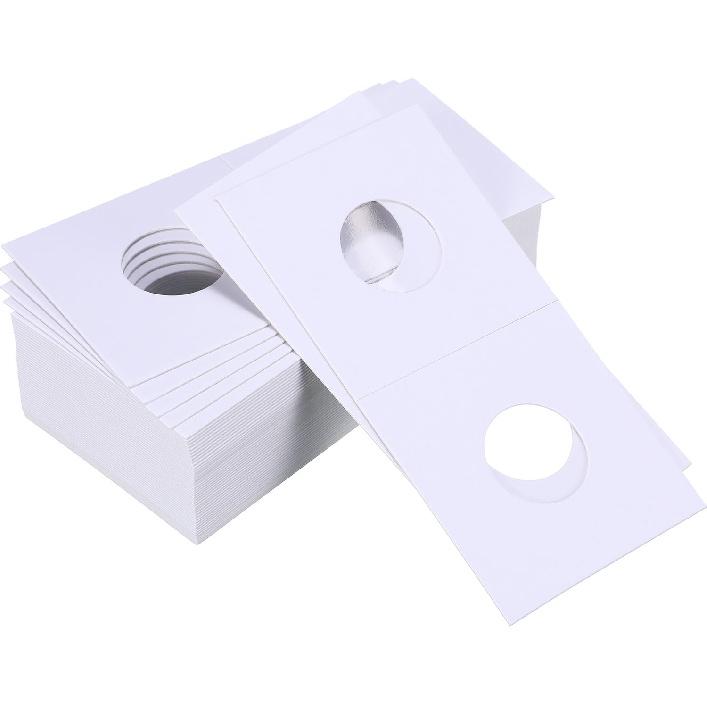 Hicarer 300 Pieces Cardboard Coin Holder Flip Mega Assortment, 2 by 2 Inch for Coin Collection Supplies (20.5 mm for Penny/Dime Size)