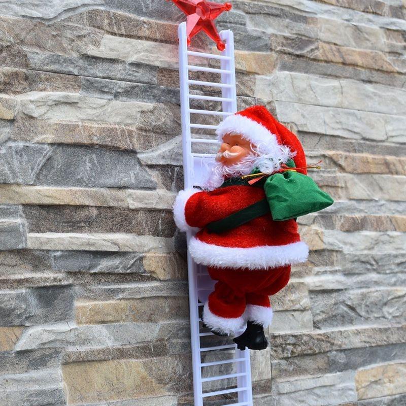 Electric Musical Reindeer Pull Cart Santa Figurine Christmas Decoration Table Decor Toy For Kids Holiday Stocking Stuffer Gift