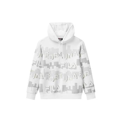 Fila All Over Print Casual Sports Hoodie Men Hoodies White F11M118250FWT