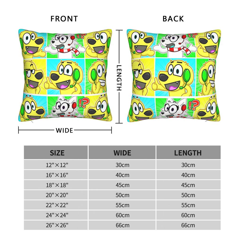 Tylers And Snowi Gaming Square Pillow Cases Game Anime Cushion Cover Funny Polyester Decorative Pillowcover for Sofa 18"x18"