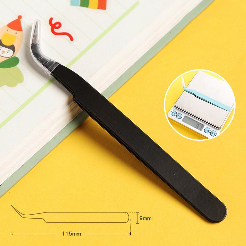 Stainless Steel Colorful Straight Curved Tweezers Pink Blue Purple DIY 1.0mm Eyelash Tweezers Nail Art Rhinestones Picking Tool