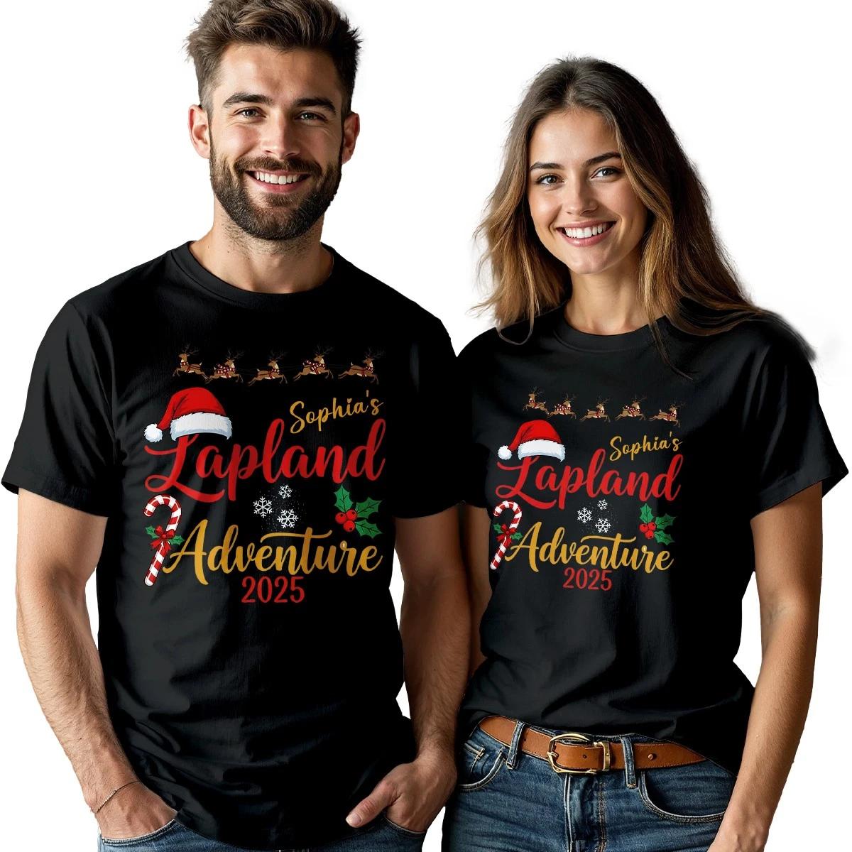 Personalised Christmas Holidays Unisex T shirt Lapland Adventure Custom Tee 2XL