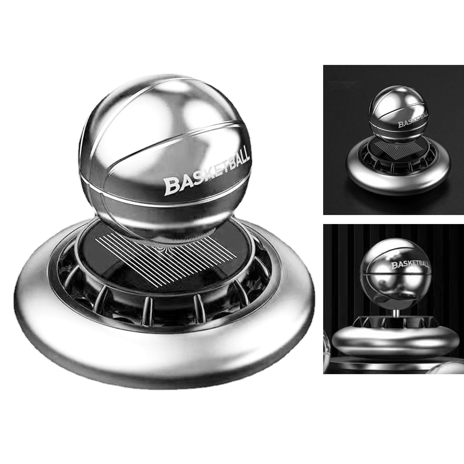 Автомобильный солнечный освежитель воздуха Автоматический вращающийся футбольный мяч Прочный сплав Стильный дизайн Освежитель воздуха для украшения автомобиля Серебристый