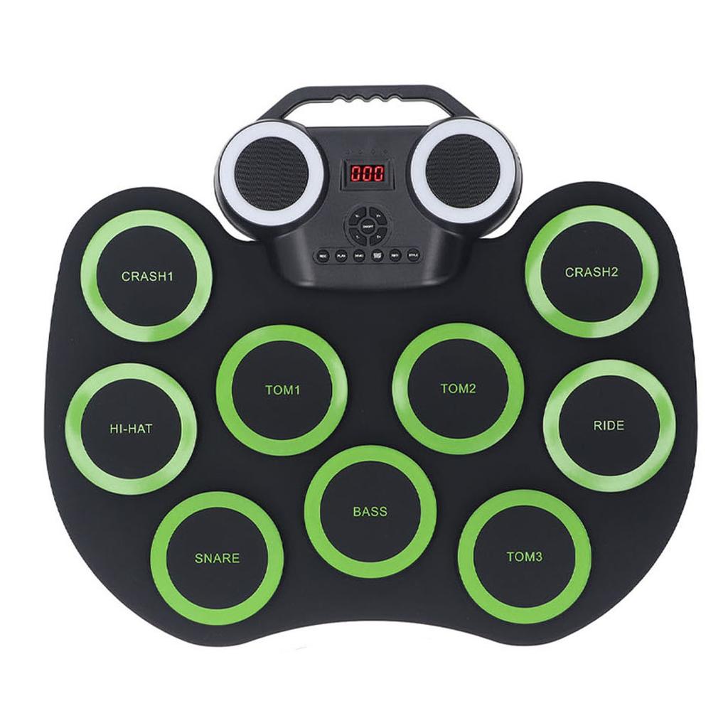 Electric Roll Up Drum Built in Speaker 9 Drum Pads Rechargeable Early Learning Roll Up Potable Drum 