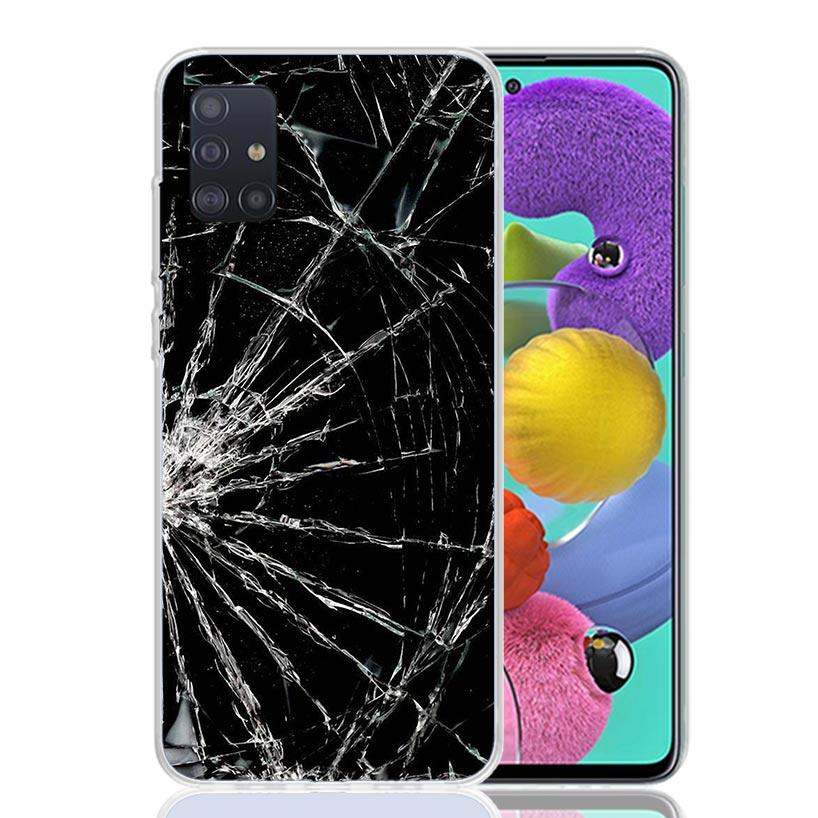 Broken Phone Screen Phone Case For Samsung Galaxy A52 A32 A22 A12 A02S A50S A30S A51 A31 AA71 Note 20 Ultra 10 S10 Plus Galaxy A