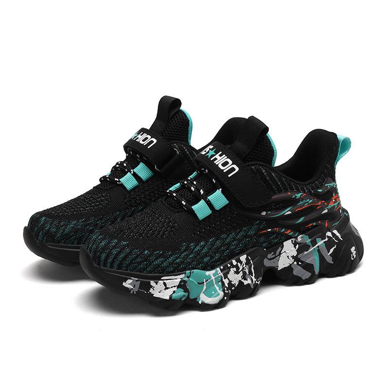 Boys' Breathable Mesh Running Shoes for Ages 7-12, Lightweight Sports Shoes for Spring and Autumn 2024.