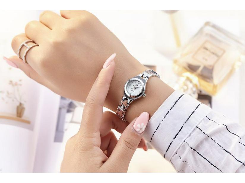 Korean Thin Strap Style Ladies Bracelet Watch Elegant Steel Band Small Dial For Students