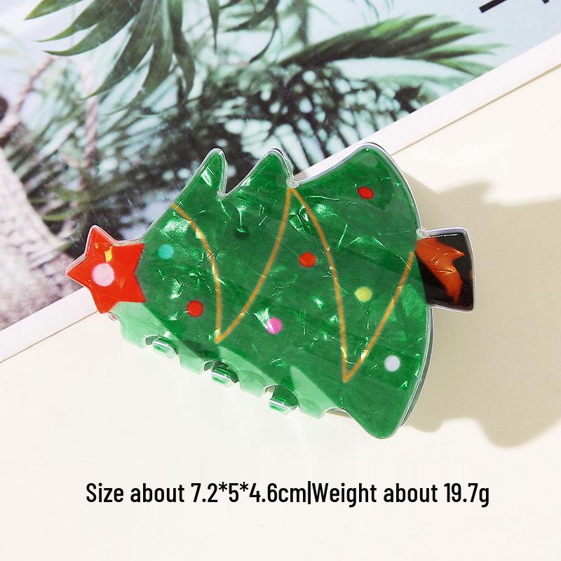 

Shining Girl Christmas Party Reindeer & Christmas Tree Hair Clips - Cute Holiday Shark Claw Clips with Bell Design