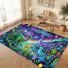 Dinosaur Theme Soft Crystal Velvet Rug Custom Name & Text Print Non Slip Floor Rug for Bedroom Living Room