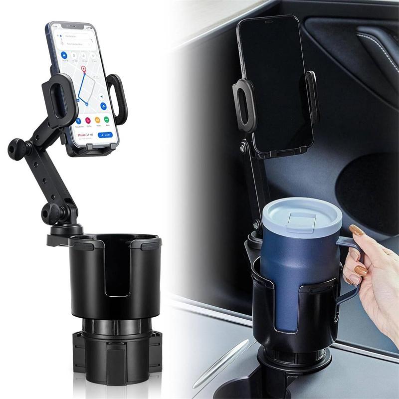 Verstellbare Universelle Auto-Becherhalter Getränkehalter Expander-Adapter mit Handyhalter, Aufbewahrungsbox-Ablage, Autozubehör