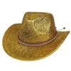 Glitzerndes Cowboyhut Unisex Westernstil Breiter Rand Fedora Hut für Party Festival Cosplay