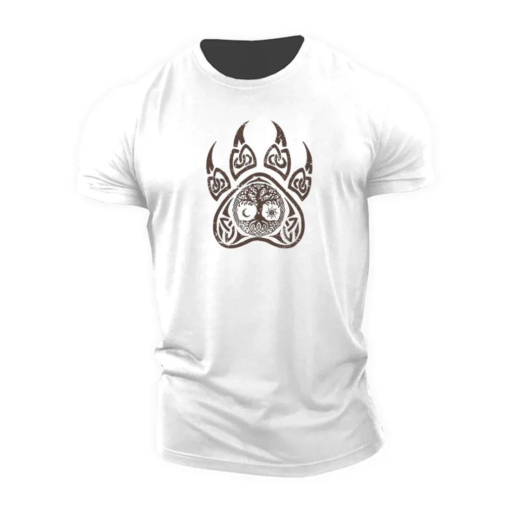 Viking Bear Claw Graphic Printing Summer Luxury Brand Cotton Men's and Women's T-Shirts Short Sleeves Street Fashion Trend