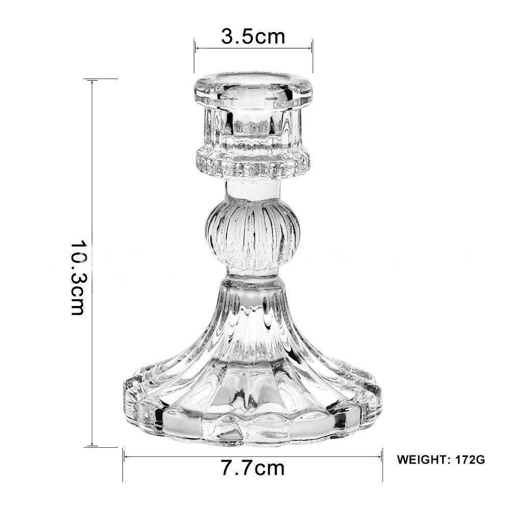 Castiçal de Vidro Transparente Canelado para Aromaterapia e Decoração de Fotografia