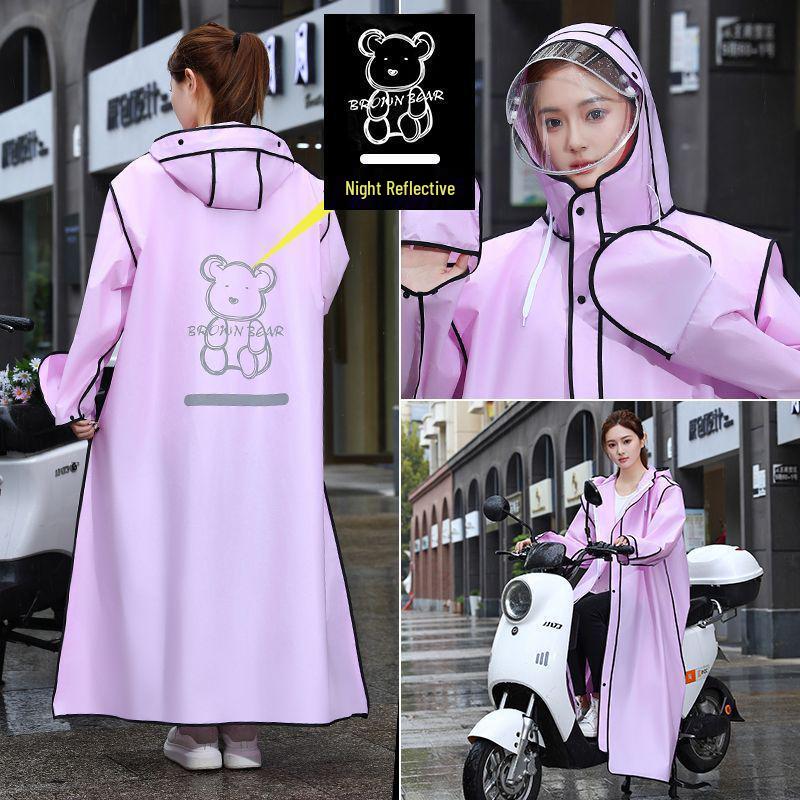 Unisex Full-Body Raincoat for Electric Vehicles with Transparent Brim