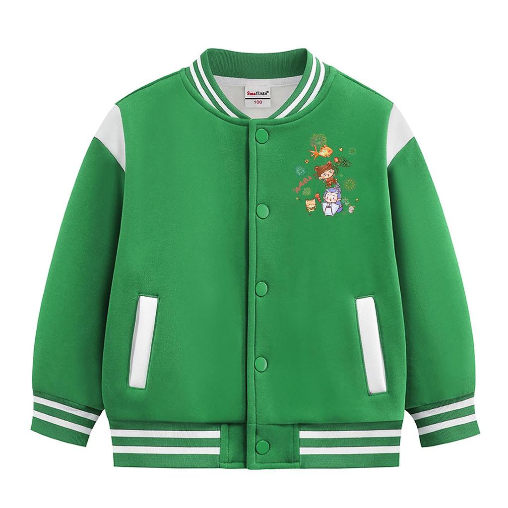 Vielseitige Baseballjacke für Kinder: Stilvolle mitteldicke Oberbekleidung für Jungen und Mädchen - Mittlere bis große Größen für Frühling, Herbst, Winter