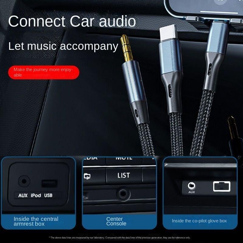 Cavo audio Aux tre in uno, cavo audio per auto multifunzione audio Apple da 3,5 mm di tipo C