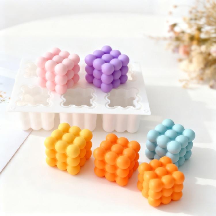 Silicone Mould with 6 Geometric Shape for Enthusiasts Making Candle Soap and Creative Projects