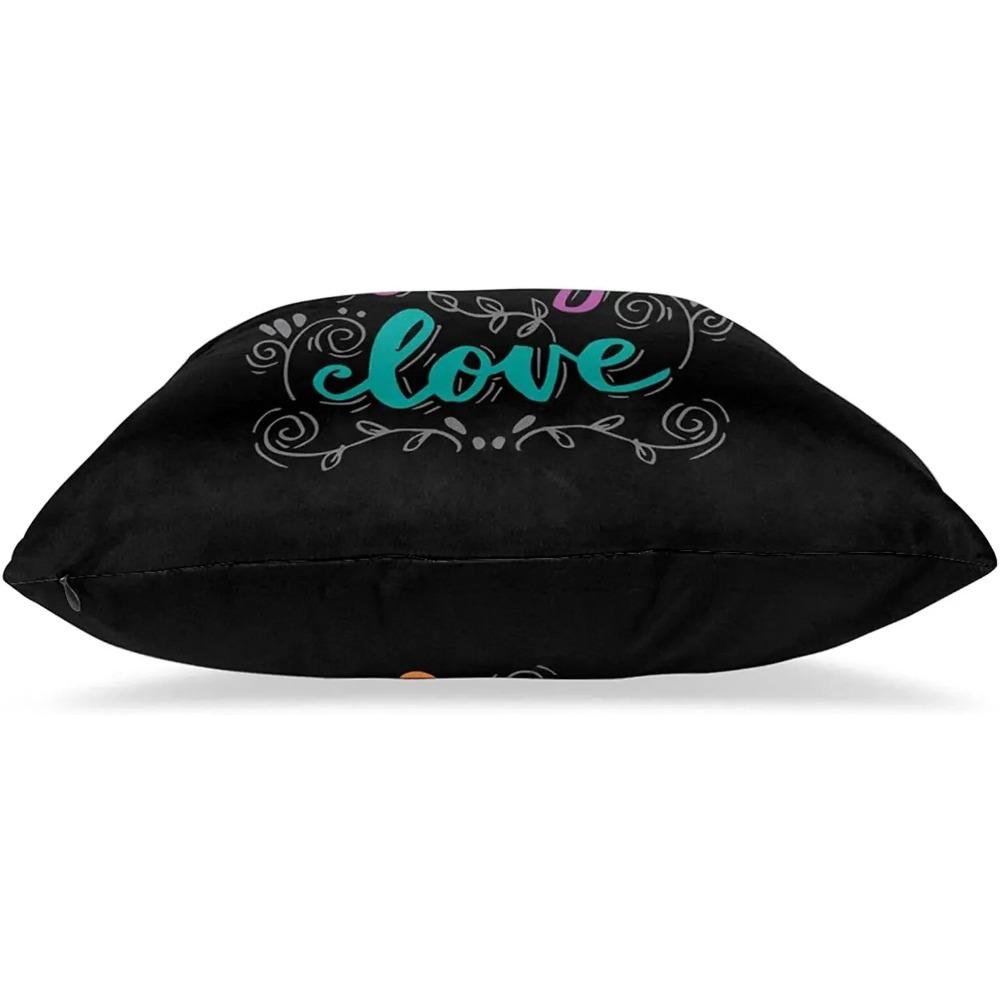 Live Laugh Love Motivational Quote Pillow Covers Square Cushion Cover for X Inch  Pack for Couch Sofa Bed Decorative