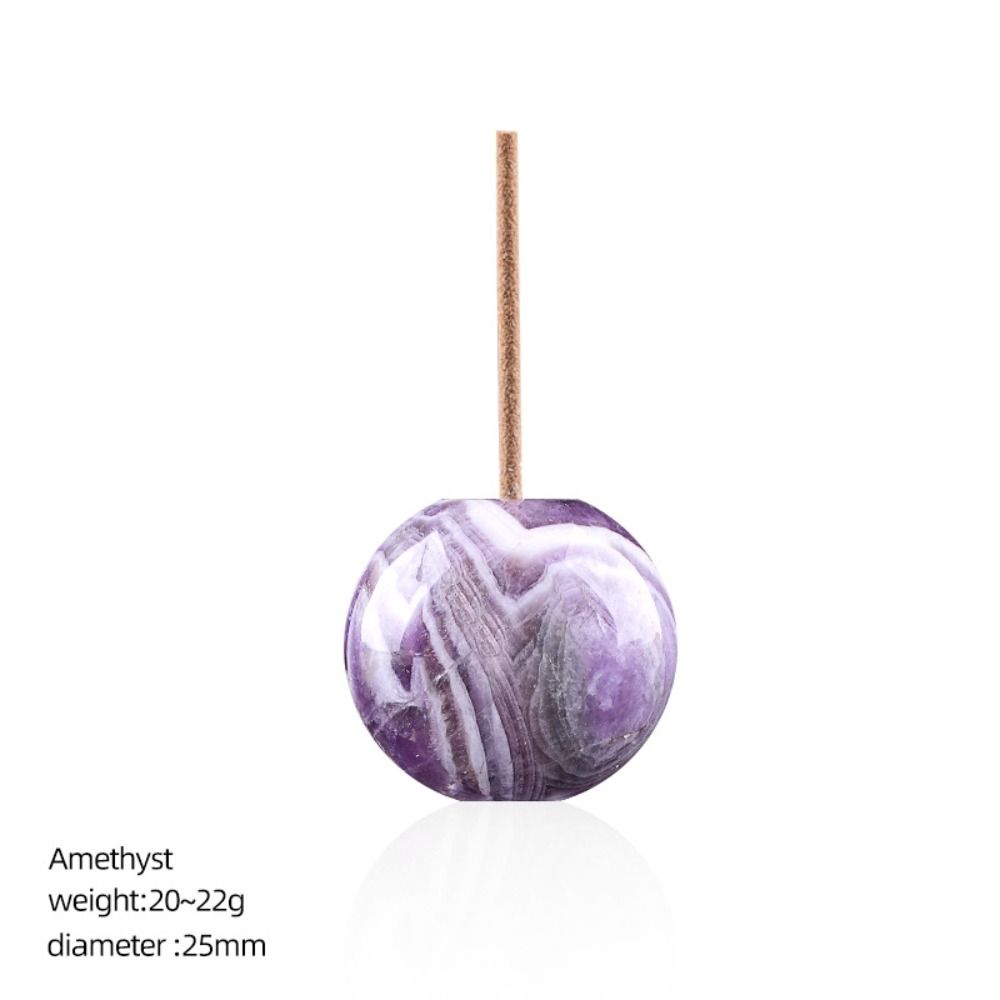 New Design 25mm Ball Incense Holder Rose Quartz Round Ball Handcrafted Gemstone Incense Holder Amethyst Desk Ornament Home Decor