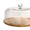 Bamboo Cake Stand with Dome Bread Storage Appetizer Plate Holder Serving Tray for