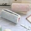 Stain Proof Pencil Holder Strawberry Cake Roll Case Large Capacity Cylindrical Pen Pouch Girlish Desk Accessory Cute Stationery Storage Bag