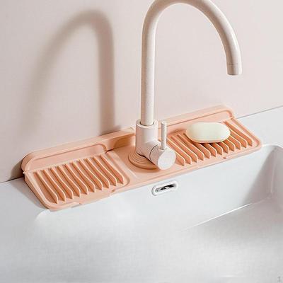 Sink Splash Guard Faucet Mat Accessory, Multifunctional, Kitchen Drain Pad, Soap Holder, for