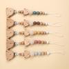 2Pcs New Chew Silicone Beads Pacifier Clips Dummy Chain Holder Newborn Soother Chains Nipple Holder Infant Teething Toys Gifts
