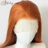 Orange Synthetic Lace Front Wig Long Straight Hair High Temperature Fibers Natural Looking Synthetic Wig High Quality Cosplay