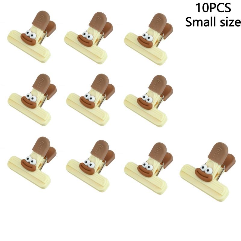 3-10pcs Creative Face Bag Sealing Clip Food Snack Clip Kitchen Tools Decorative Small Clip Refrigerator Plastic Food Bag Storage