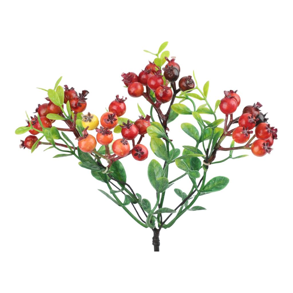 1 Pc Artificial Pomegranate  Long Branch Vibrant Artificial Berry Flowers Weddings, Parties Home Decor