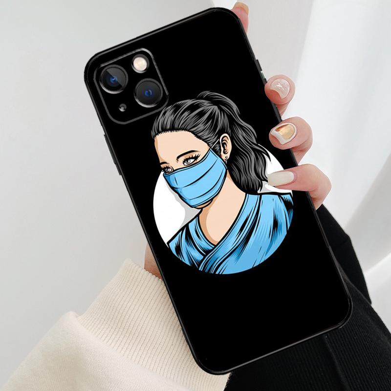Cartoon Medicine Doctor Nurse Phone Case For iPhone 17 Pro Max 16 15 11 13 12 14 Pro Max Mini 15 16 Plus 16e 17 Air Cover