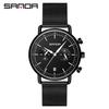 Sanda Men's Fashion Quartz Watch with Date, Three Hands, and Nail Scale