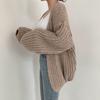 Fall  V-neck Shawl Lantern Sleeve Women Cardigan Sweater Casual Korean Streetwear Tops Coat Chic Lazy Wind Sweater