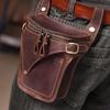 Herren Retro Doppeltaschen-Hüfttasche Unifarbene Einfache Outdoor Multifunktionale Hüfttasche Nieten-Naht-Dekor Große Kapazität