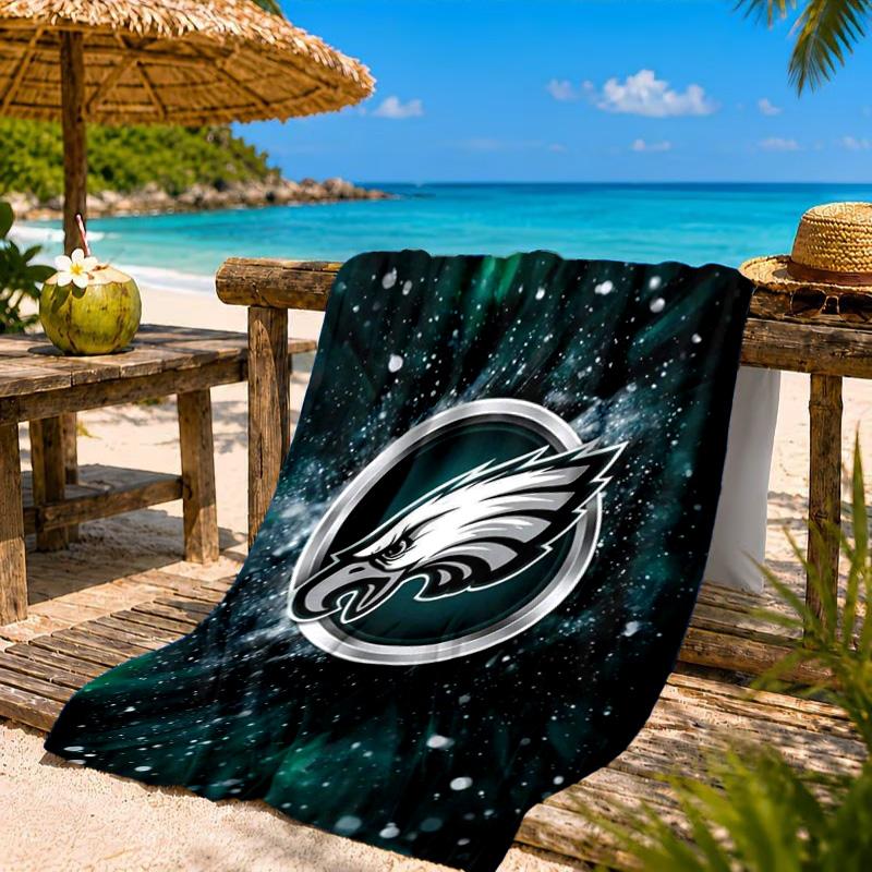 Asciugamano da Spiaggia Philadelphia Eagles, Asciugatura Rapida, Facile da Curare, Adatto Sia per il Fitness che per le Vacanze al Mare, Essenziale per lo Sport