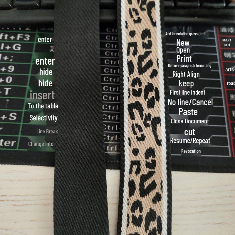 Leopard Print 3.8cm Wide Shoulder Strap: Versatile Women's Bag Accessory for Crossbody or Single Shoulder Use