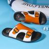FUQIAO Leather Slippers for Men Summer Hot Sale Slides Male Sandals Beach Outsides Shoes Hombre Sandals Outside Shoes