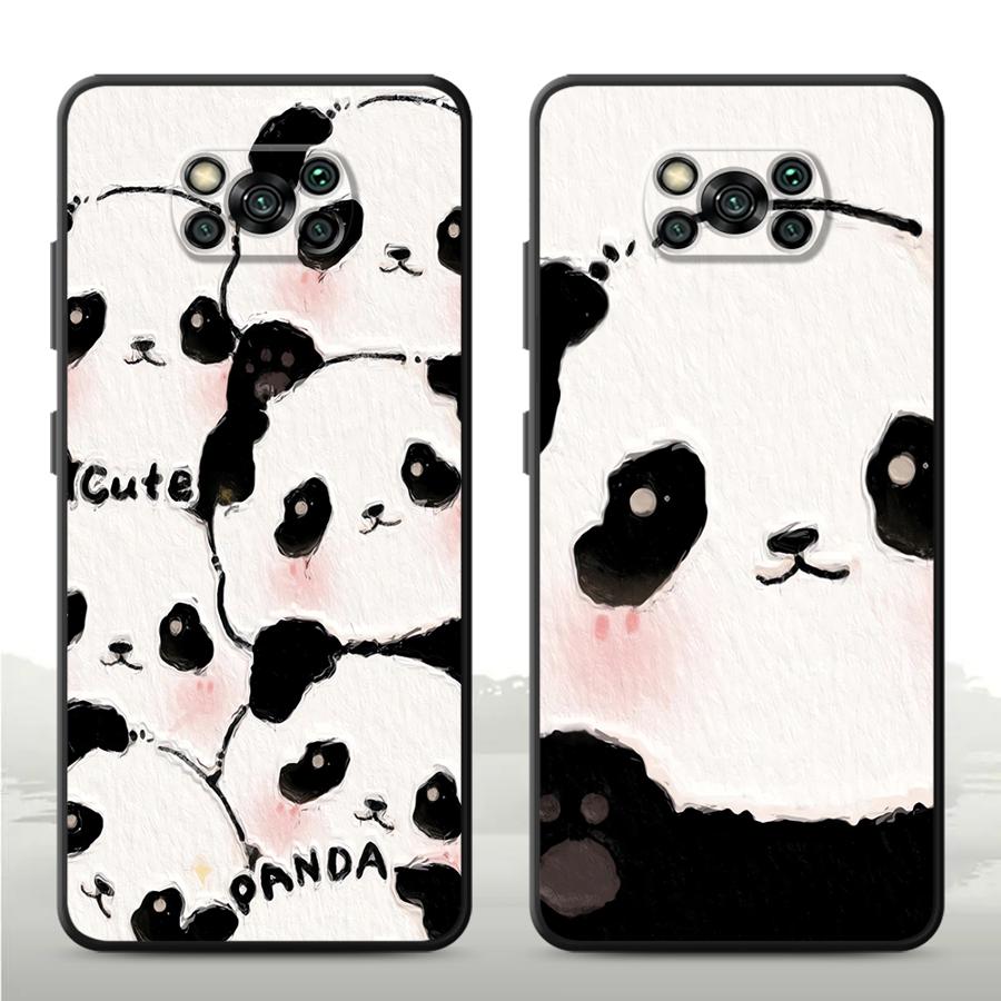 Cartoon Cute Panda Case for Xiaomi Poco F8 C61 M5 C71 M3 M4 M7 Pro C50 C75 F3 X3 X4 X5 X7 Pro F1 Funda Phone Cover