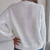 GMXIA Women's Fashion Casual Solid Color Autumn Winter Long Sleeve Round Neck Loose Twist Lantern Sleeve Pullover Sweater