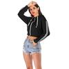 Casual Trend Versatile Women's Autumn Solid Color Hooded Long-sleeved Casual Bottoming Sweater Jacket Female Short Section