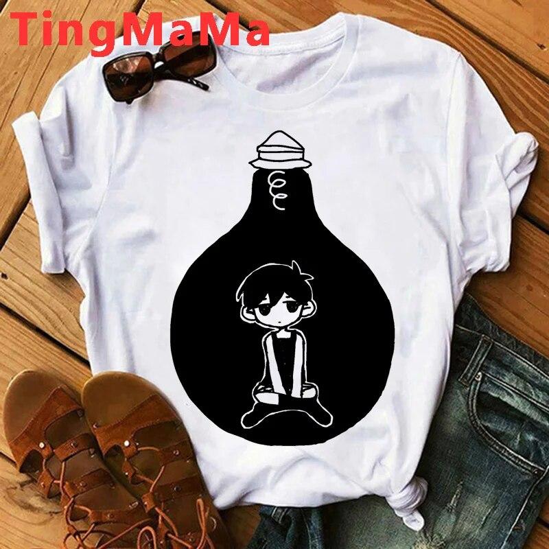 Omori Yaz Üst Giyim Unisex Baskı Estetik Sokak Giyimi Ulzzang Tişört Tumblr Omori Tişört Erkek Unisex