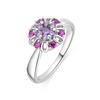 Luxenter Ring In Metal Alloy and Multi-colored Zirconia Rhodium Finish - Goryah