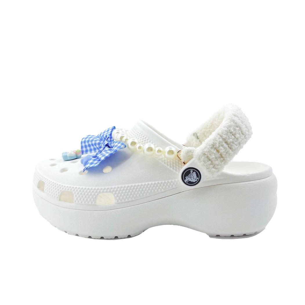 

Crocs Classic Platform Clog EVA Бант Вечеринка Школа Стиль Обувь с отверстиями Унисекс Белый 34-35 белый