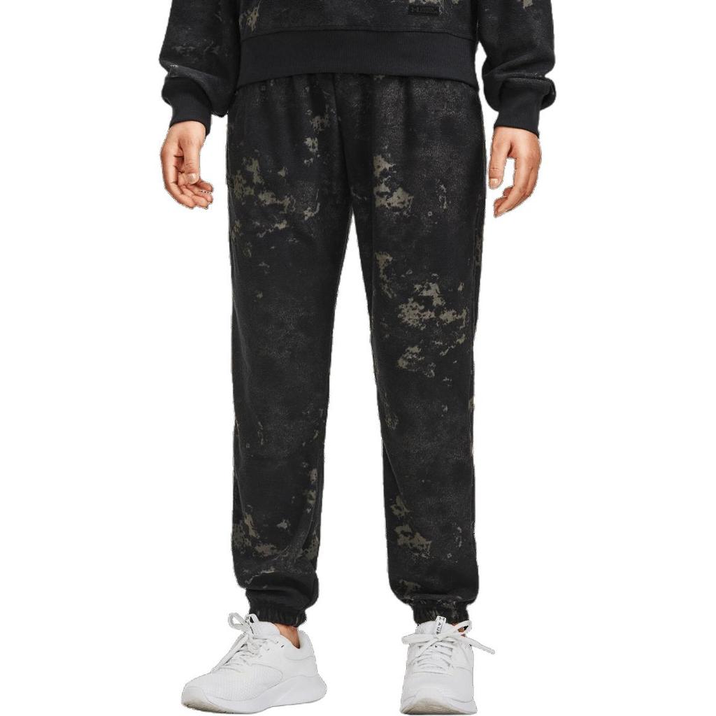 Under Armour Journey Washed Jacquard Textured Cotton Joggers Women Bottoms Black 1376916-001