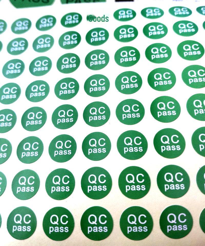 Round Waterproof Laser QC PASS Color-Changing Label - Self-Adhesive Quality Control/Inspection Sticker